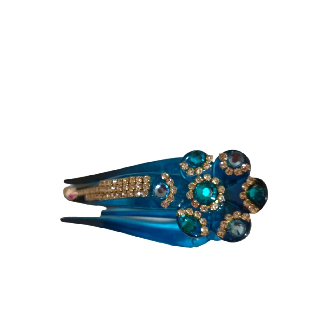 Turquoise crystal hair clip